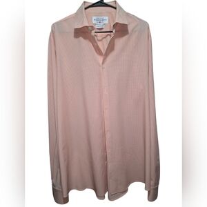 Mizzen+Main Standard Fit Size XL Men's Pink Checkered Long Sleeve Button Shirt